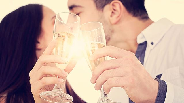 Couple with champagne