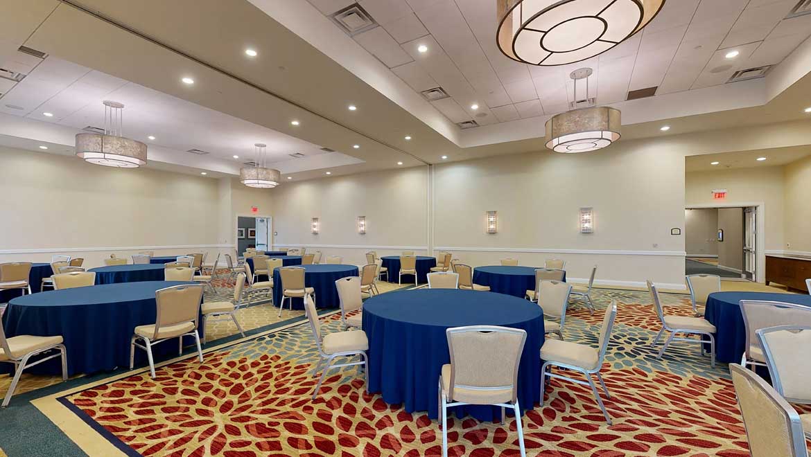 Room set up with round tables