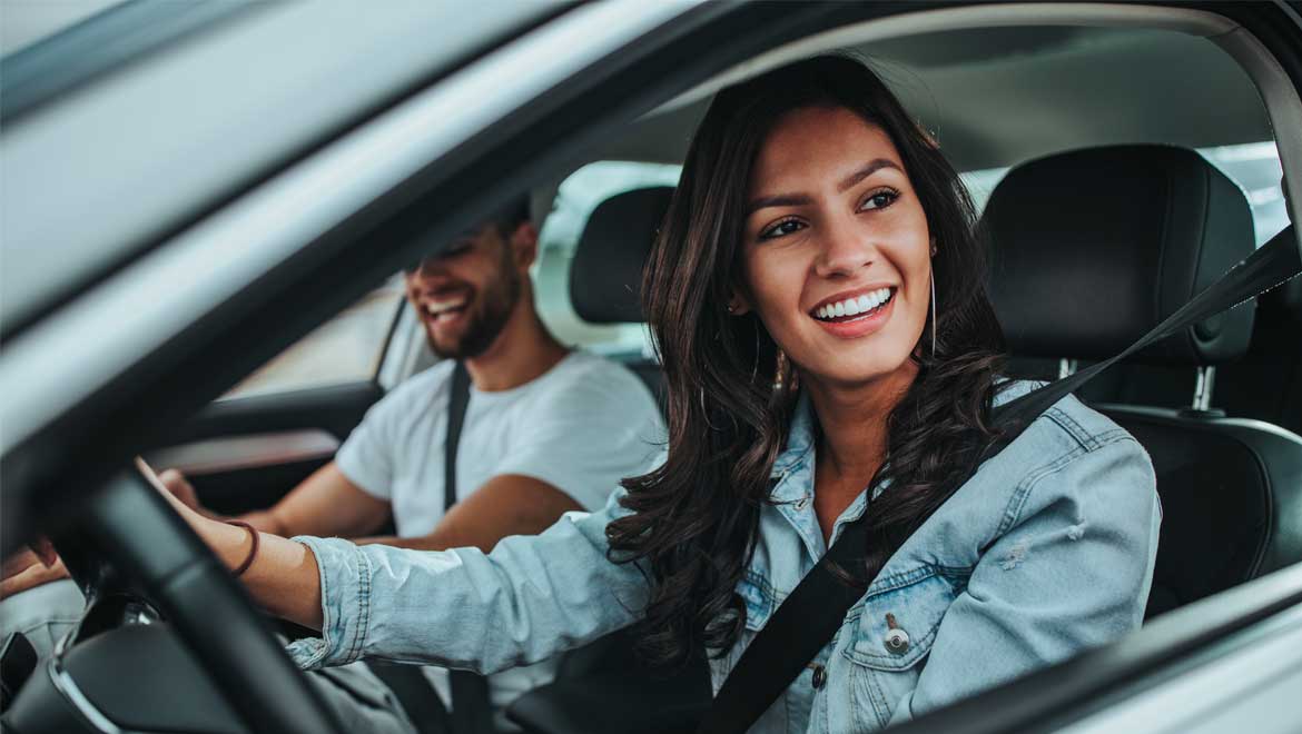 Couple driving