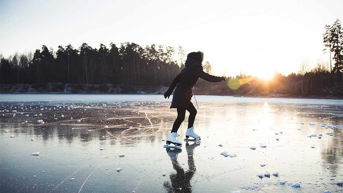 Woman ice skating