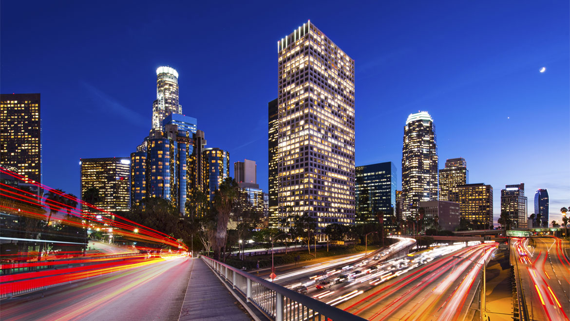Los Angeles buildings and highway
