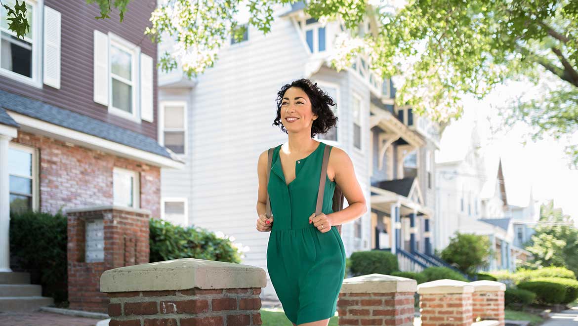 Woman walking.