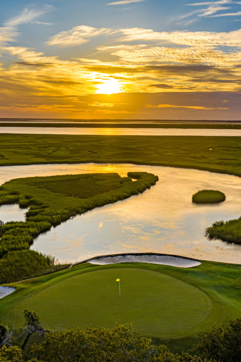 Omni Amelia Island gold course with water at sunset