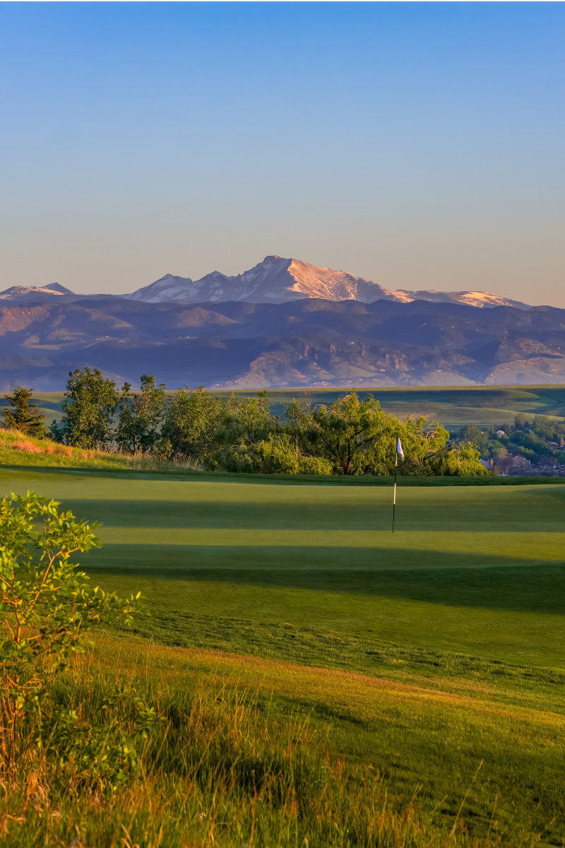 Omni Interlocken golf club course with mountain views