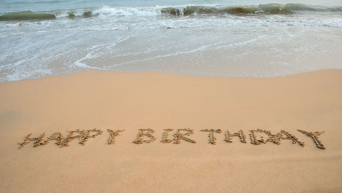 Happy Birthday in Sand