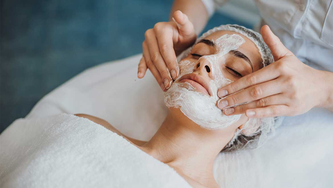 woman getting a facial