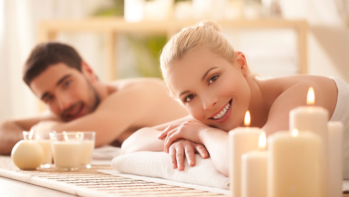 Couple getting a massage.