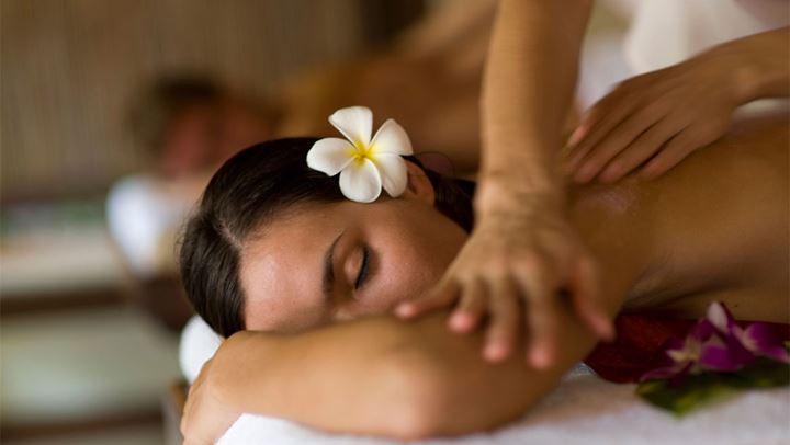 Woman receiving a massage.