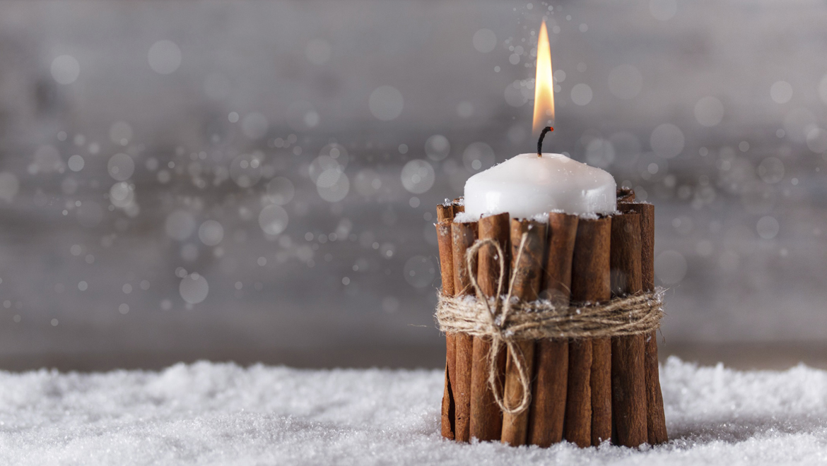snowy candle