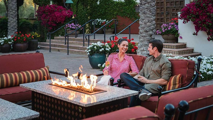 Couple at firepit