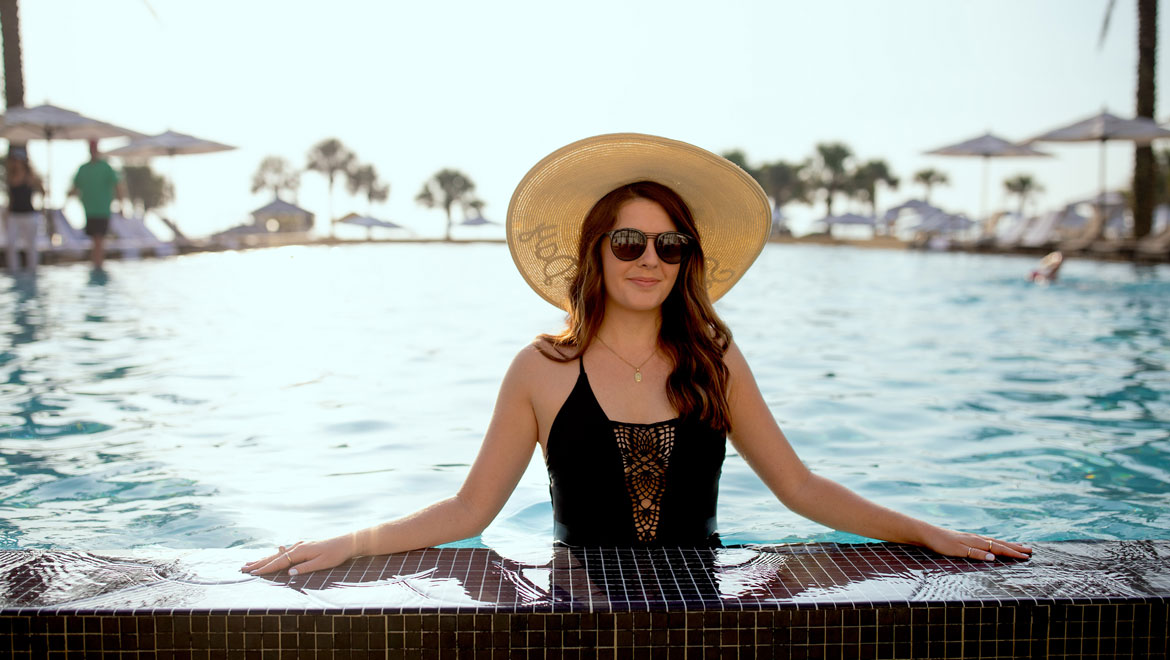 Woman in Omni Amelia Island Resort adult pool