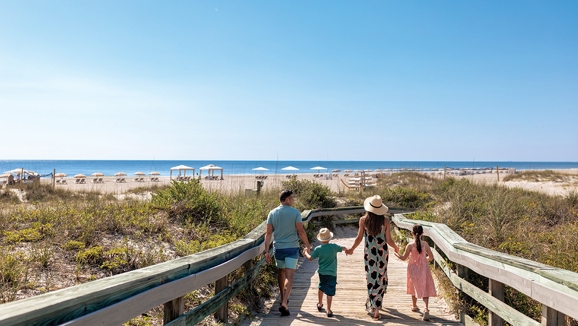 Family Walking to Beach at Omni Amelia Island Resort