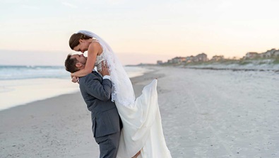 Bride and Groom Beachside Wedding at Omni Amelia Island