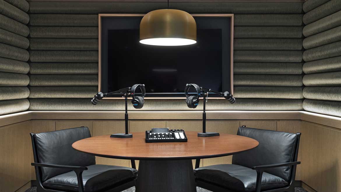 Podcast room located at Omni Austin Hotel Downtown.
