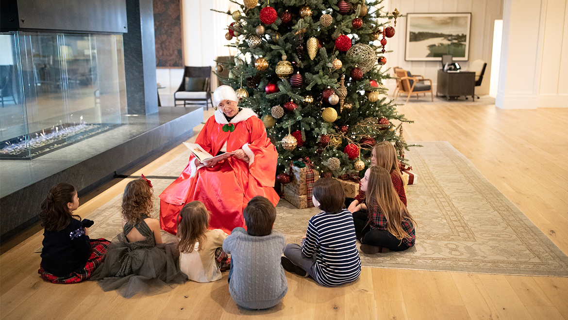 Stories by the fireplace at Omni Barton Creek Resort & Spa