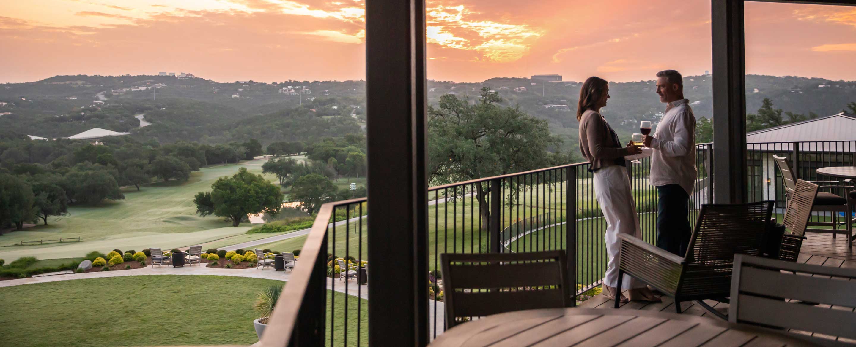 Couple enjoying a sunset.