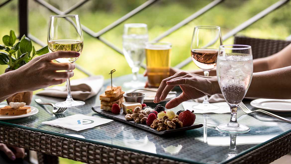 wine and charcuterie board