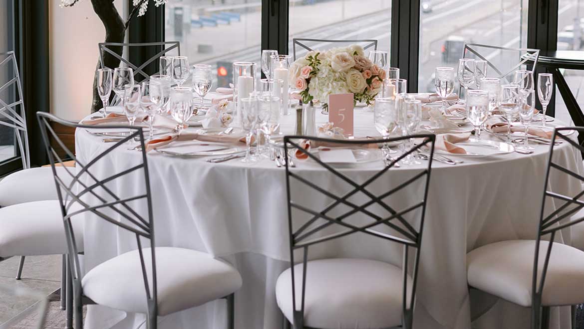 Wedding reception banquet table