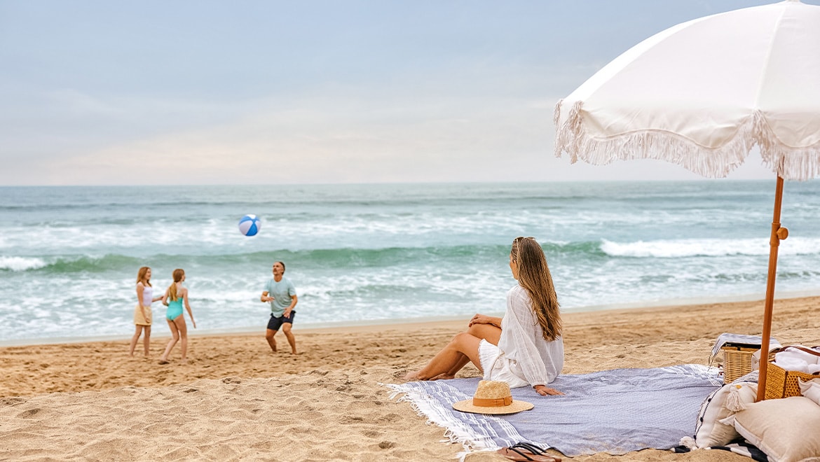 beach lounging