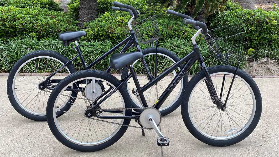 Image of two bikes parked. 