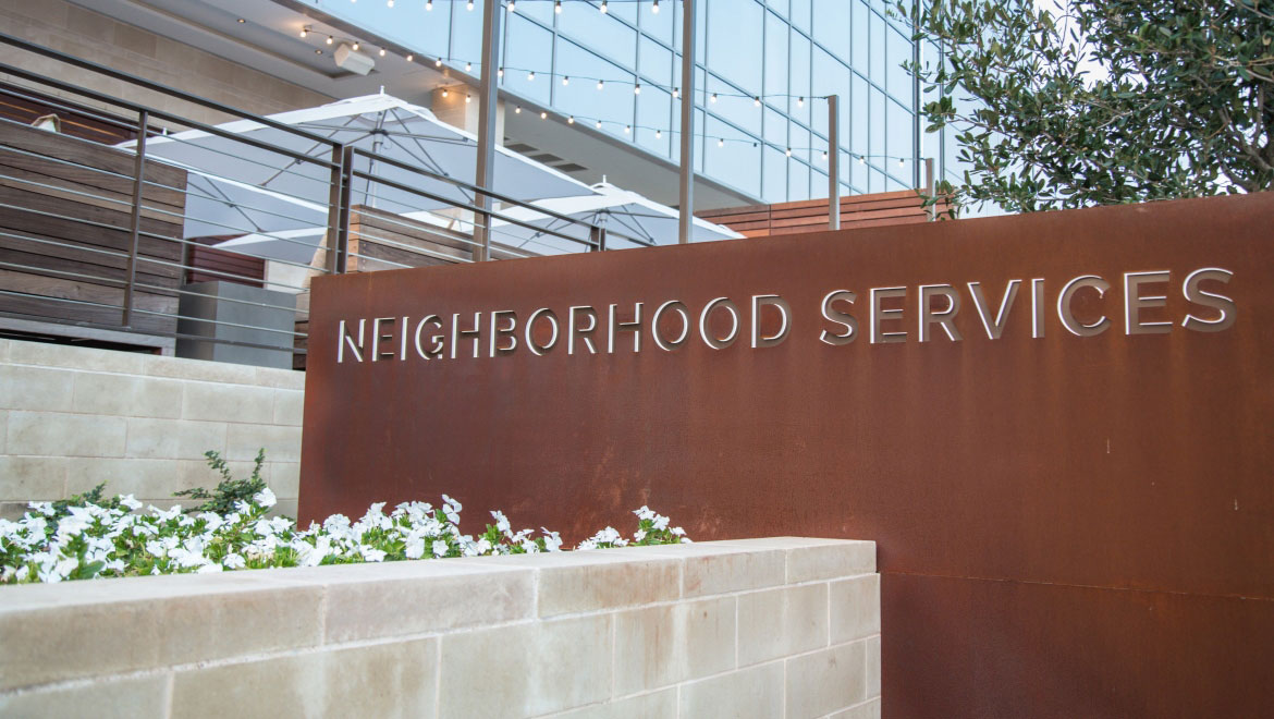 exterior sign of neighborhood services