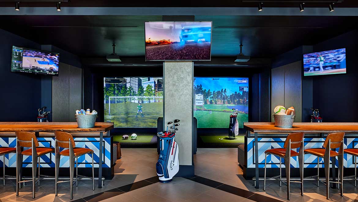 Hitting bay at Top Golf