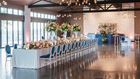 Indoor wedding reception set up.