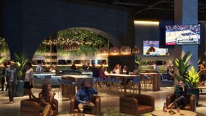 Rendering of restaurant interior Rendering of restaurant interior