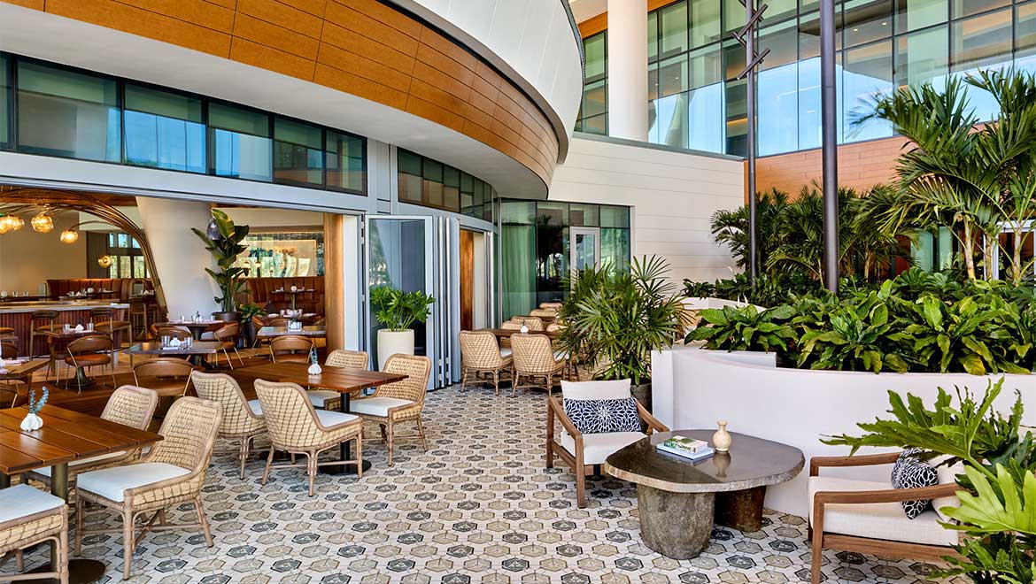outdoor bar and patio