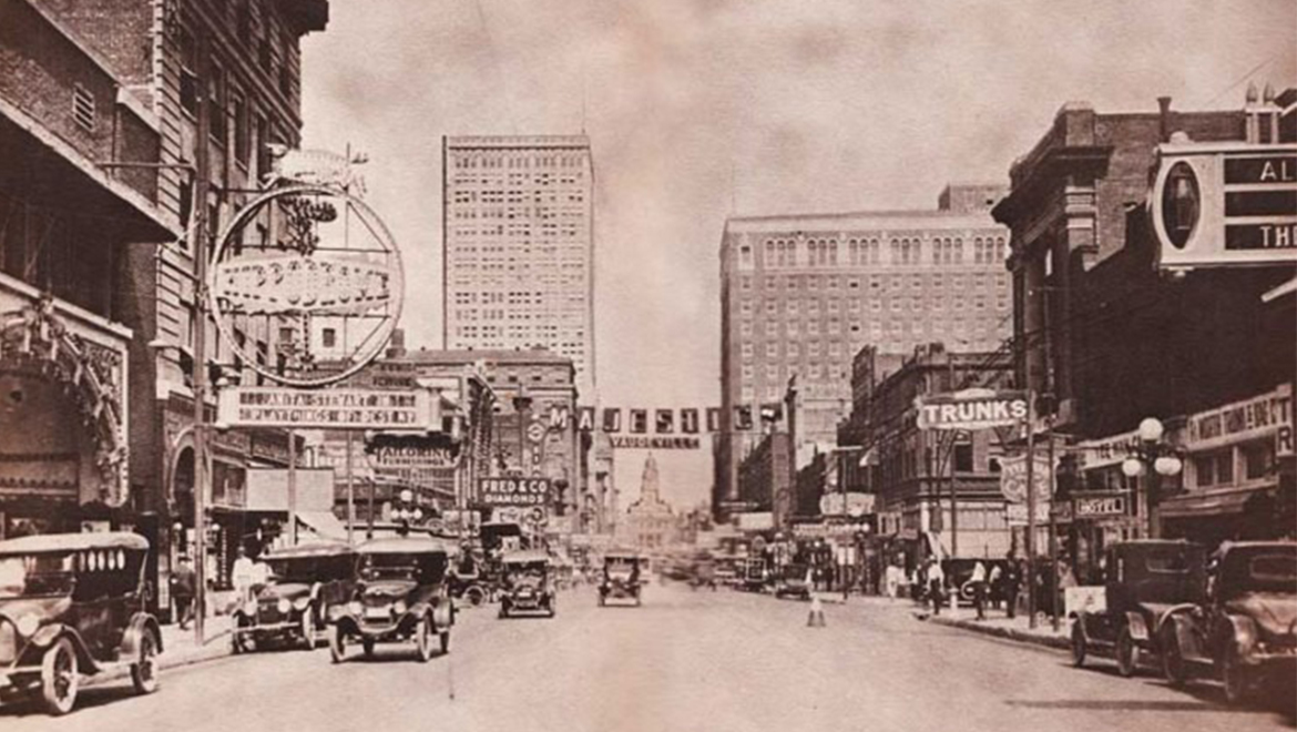 South of downtown Fort Worth circa 1920