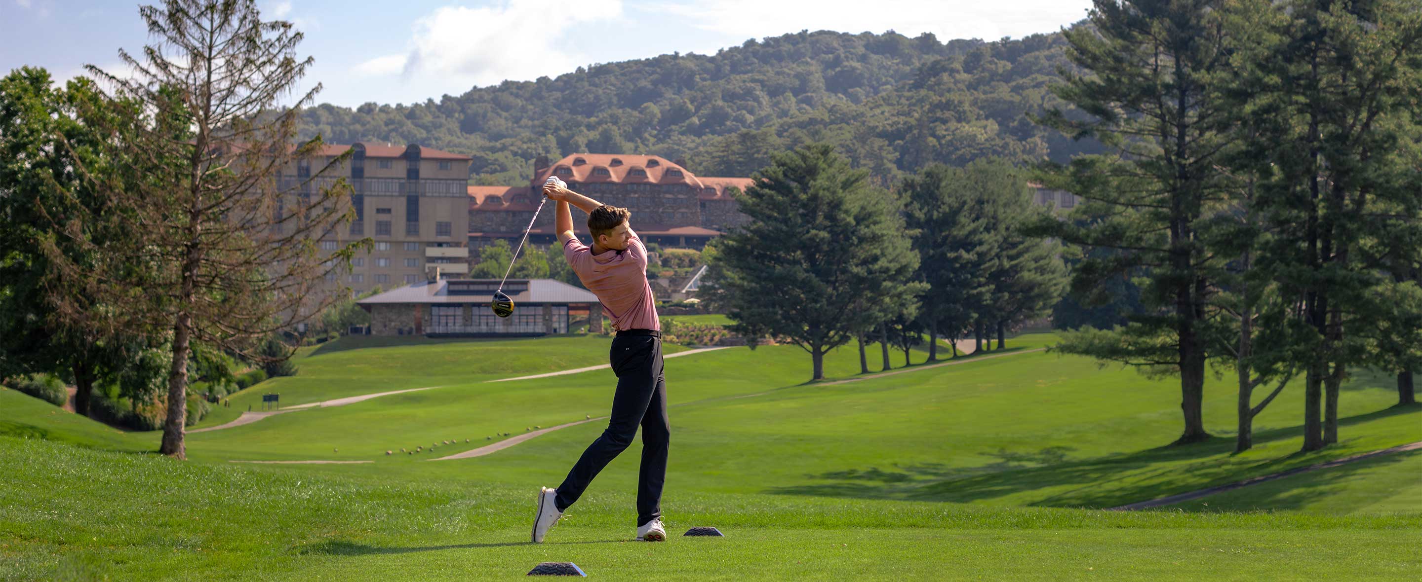 man playing golf