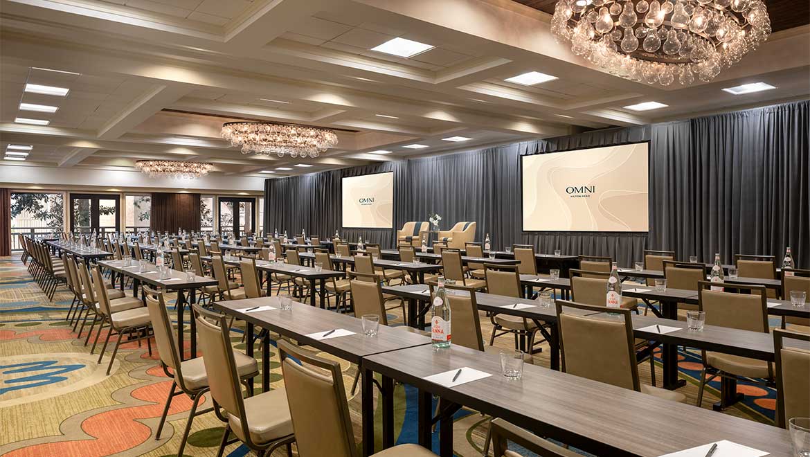 Hilton Head Resort Palmetto ballroom with screens