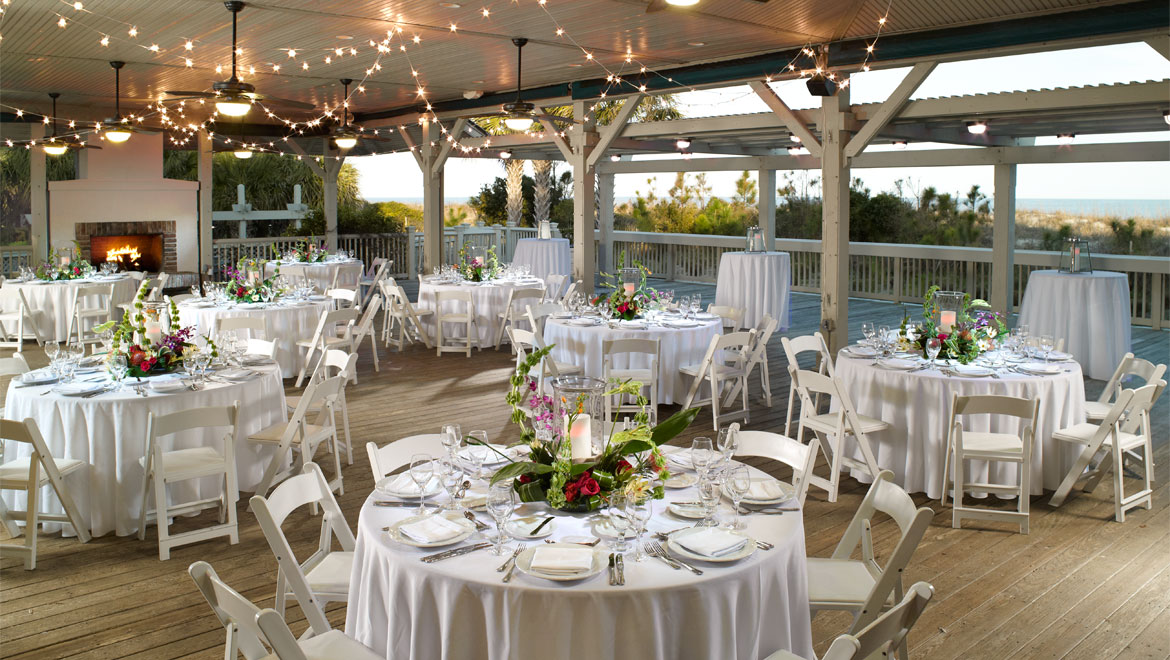 Shore house wedding reception in Hilton Head