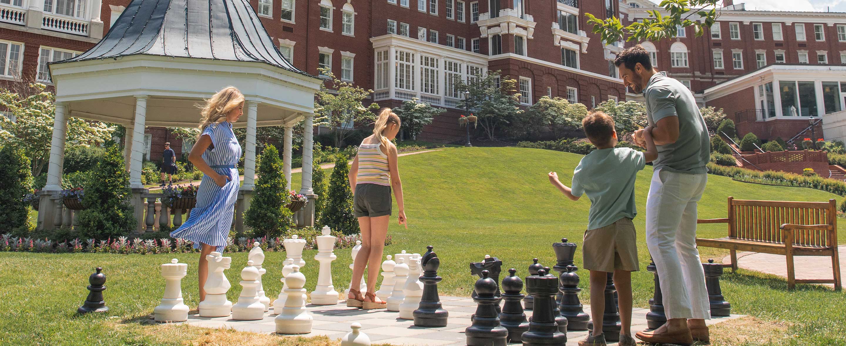 family playing chess
