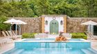 Couple swimming in the pool