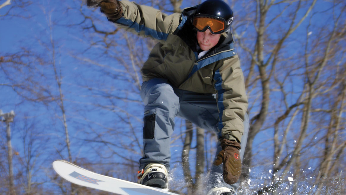 Snowboarding at the Homestead