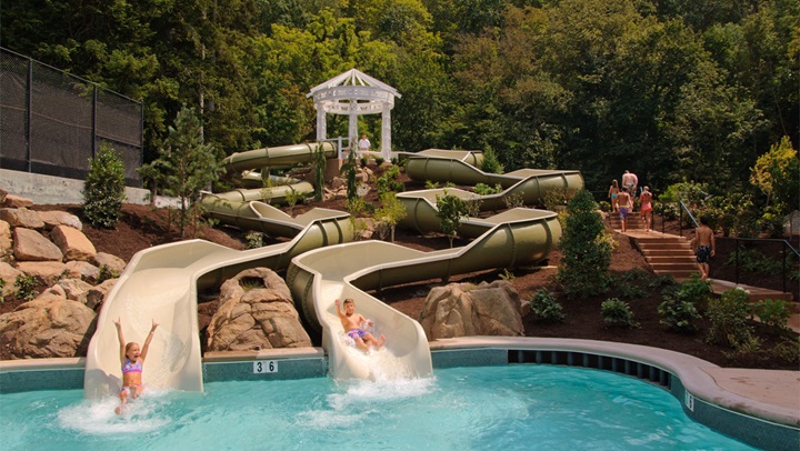 pool slides at omni homestead resort