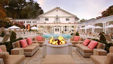 Indoor spa fire pit at Homestead Resort 