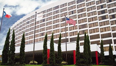 Exterior of Houston hotel during the day