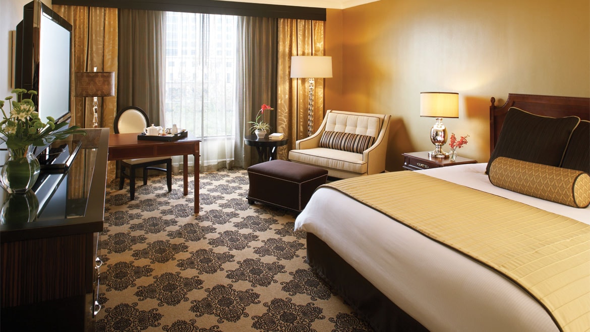 Guestroom at Houston hotel 