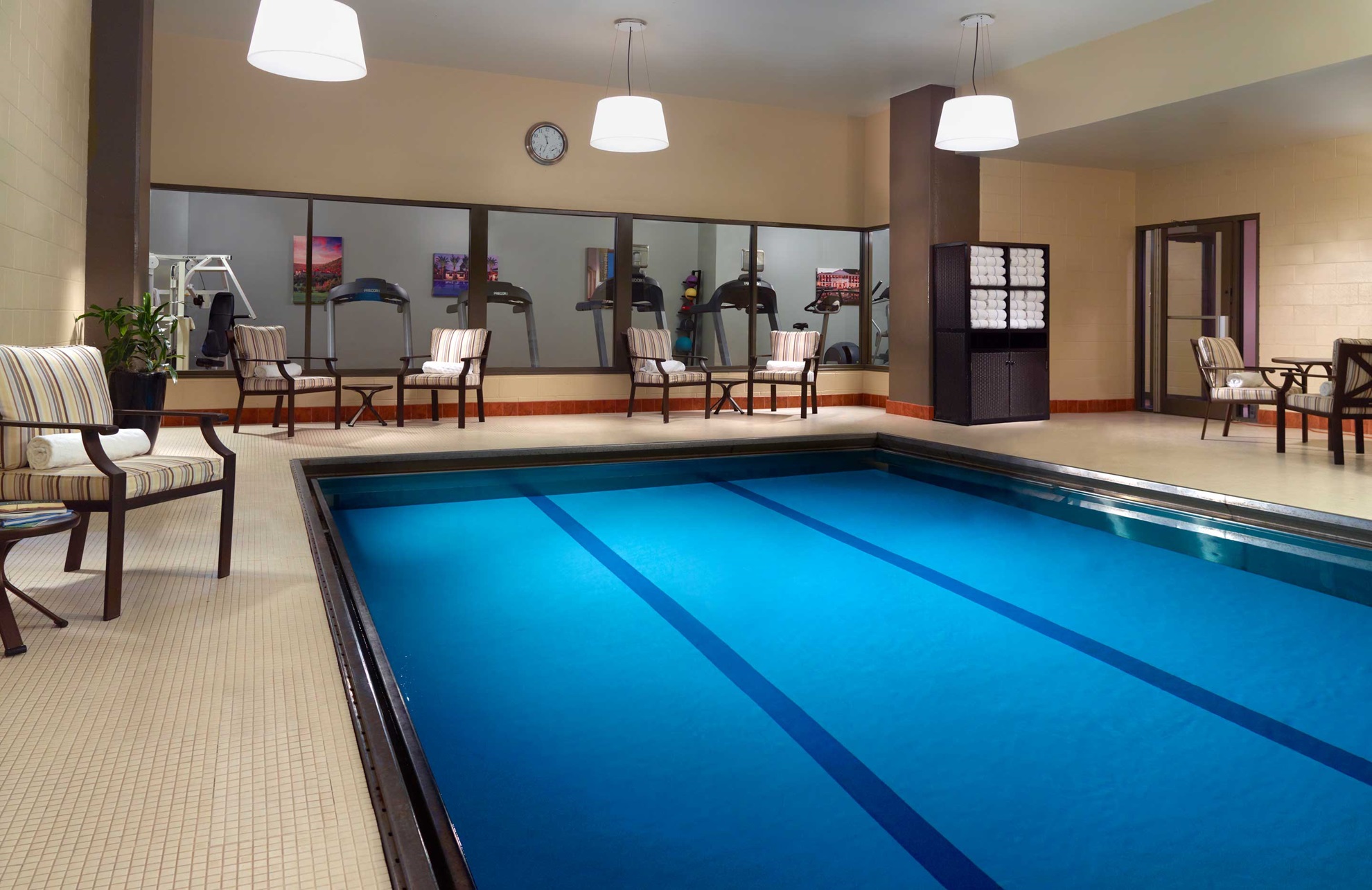 Indoor pool area at Omni Sevrin