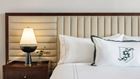 King bed headboard detail.