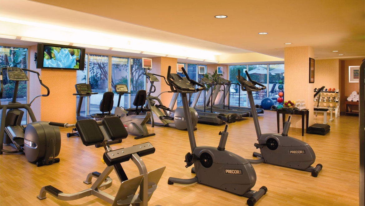 Fitness center at Los Angeles Hotel 