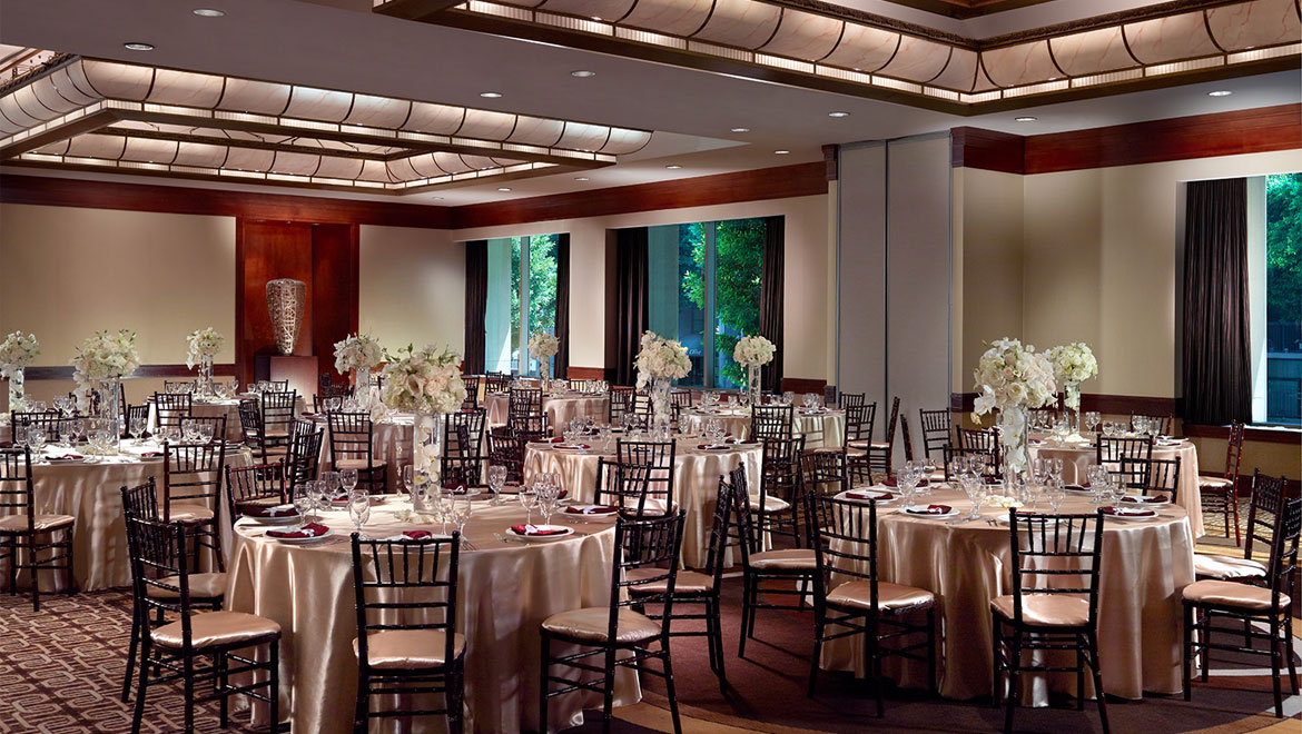 Wedding reception setup at Los Angeles Hotel 