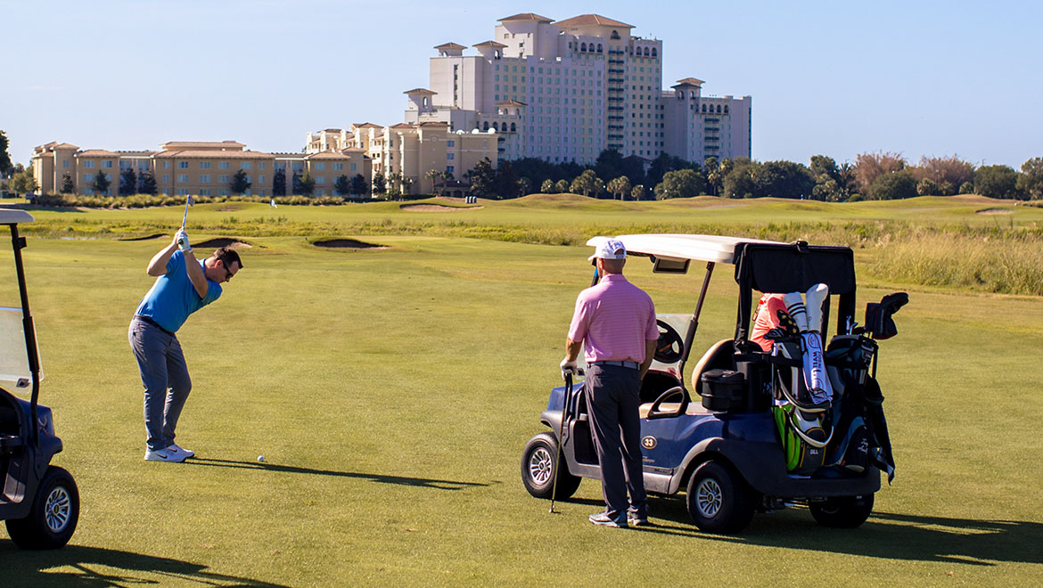 Golf Carts on the Green at Omni Orlando Resort at ChampionsGate