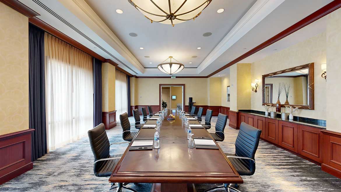 Boardroom with long table