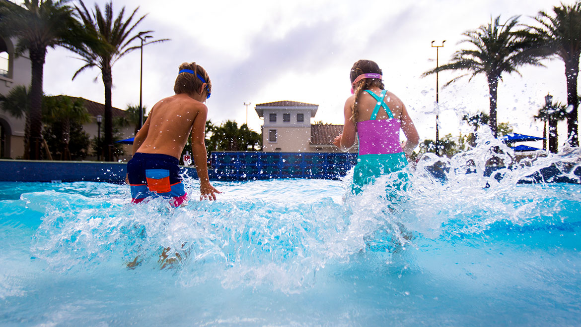 Wave Pool Kids Splashing