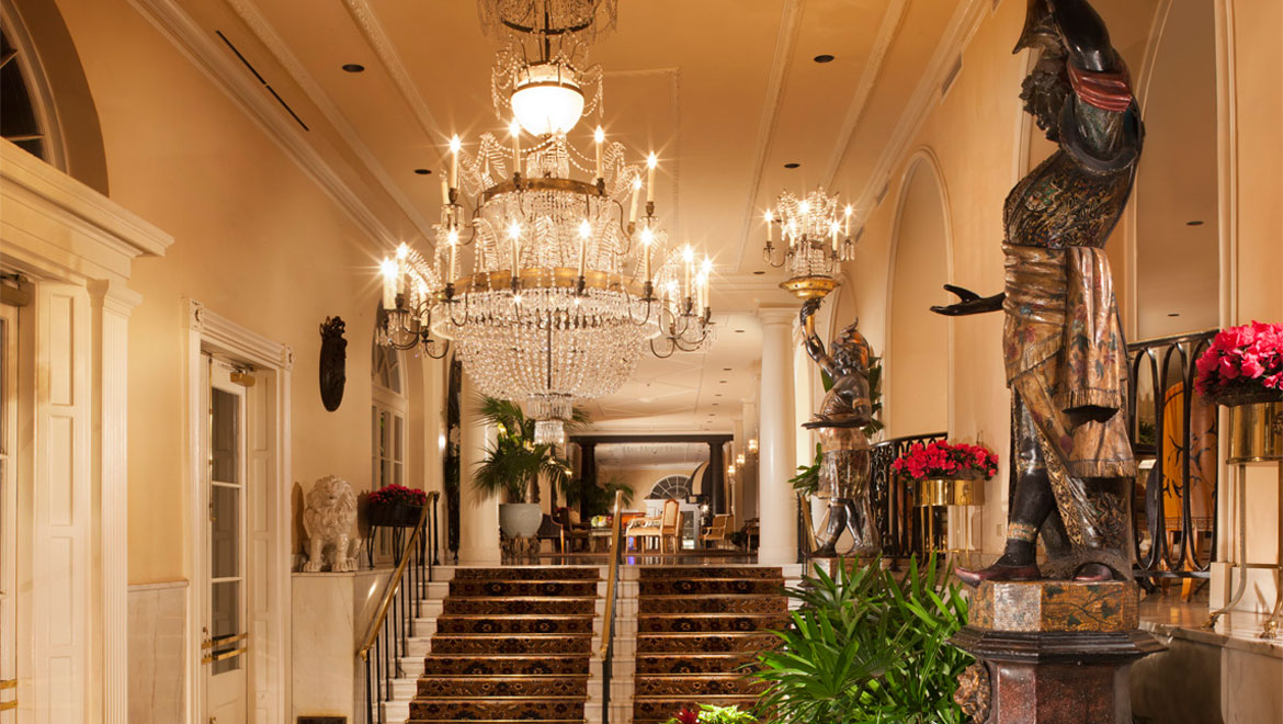 Lobby staircase at Royal Orleans 