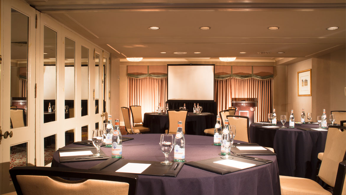 Meeting room with round tables at Royal Orleans 