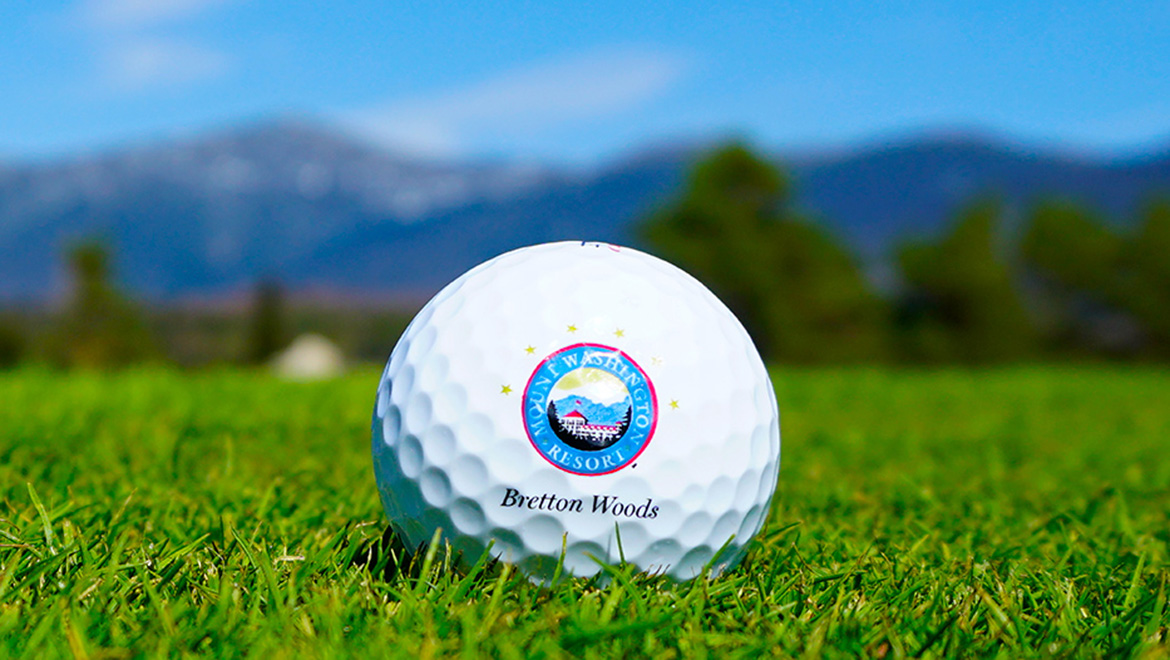 Omni Mount Washington golf ball on green